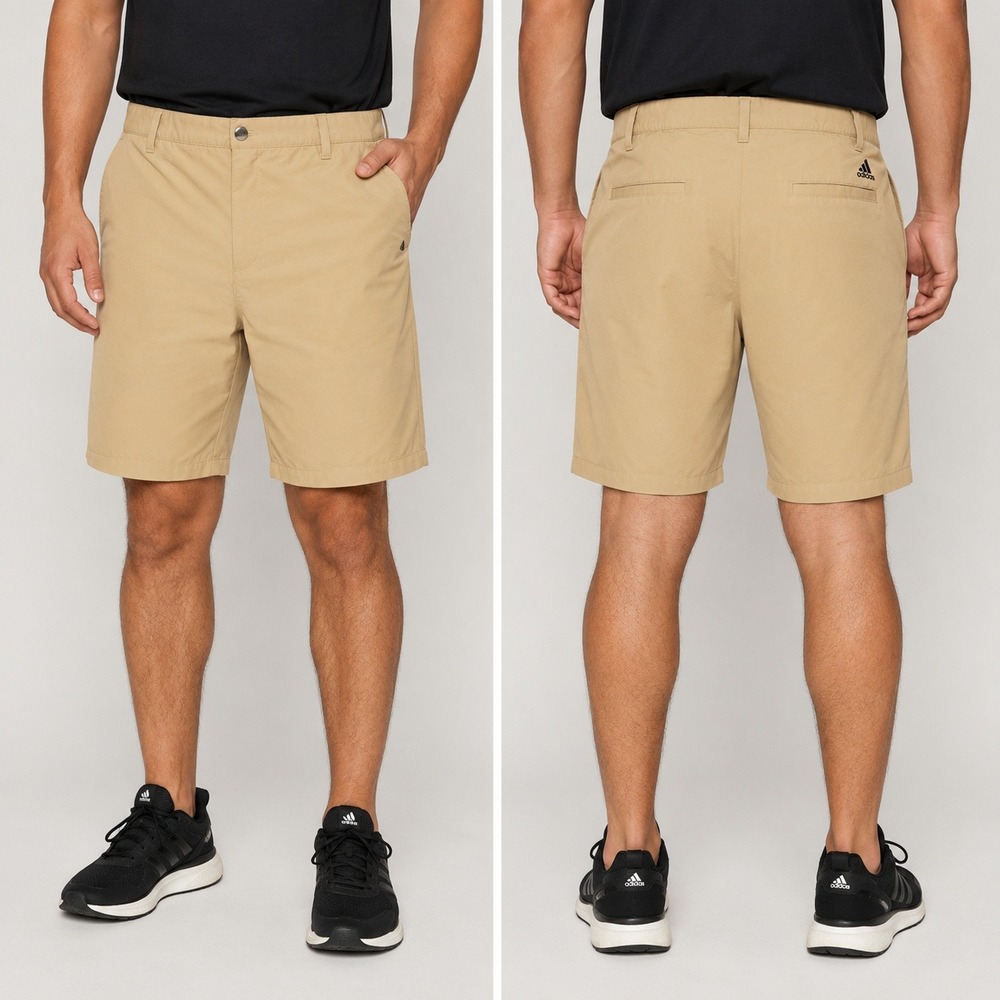 Adidas Golf Shorts Mens 40 Tan Khaki Performance Flat Front Athletic Casual